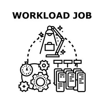 Managing workload and job tasks efficiency concept Stock Illustration