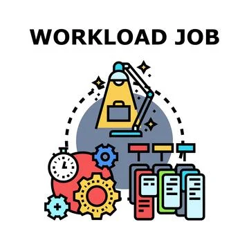 Managing workload and job tasks efficiency concept Stock Illustration