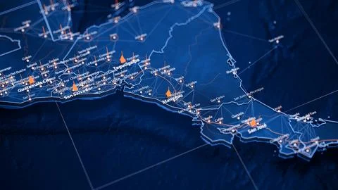 Managua map big data visualization. Futuristic map infographic of city in Stock Illustration