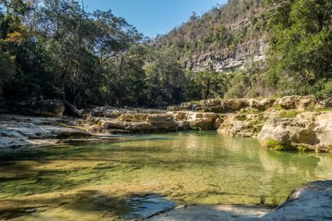 Manambolo river pool in a sunny day Stock Photos