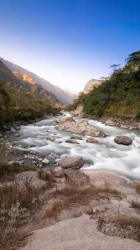 Manang River 스톡 사진