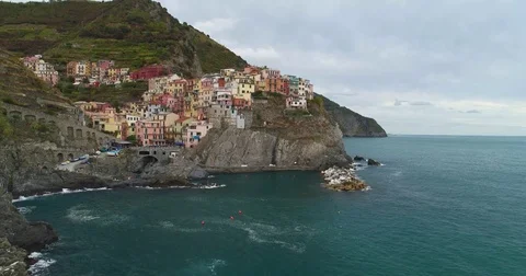 Manarola Aerial View Stock Footage 80897276