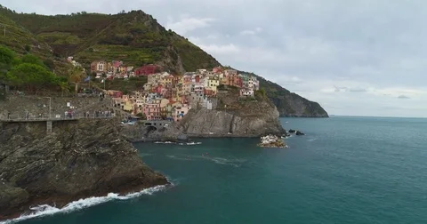 Manarola Aerial View Stock Footage 80897735