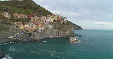 Manarola Aerial View Stock Footage 80909831