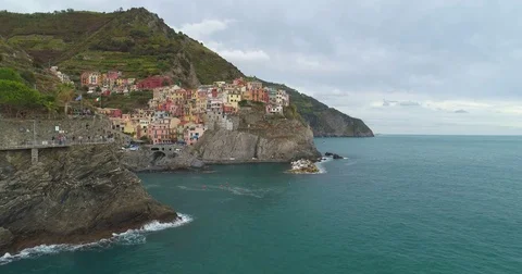 Manarola Aerial View Video stock 80910245
