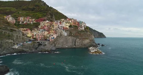 Manarola Aerial View Stock Footage 80927061