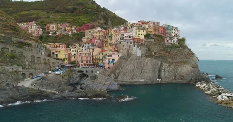 Manarola Aerial View Video stock 80932231