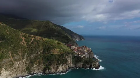 Manarola viewd from Corniglia Stock Footage 260405504