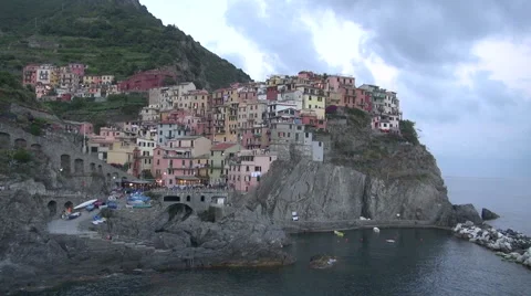 Manarola,Cinque Terre at sunset, Italy Stock Footage 67200760