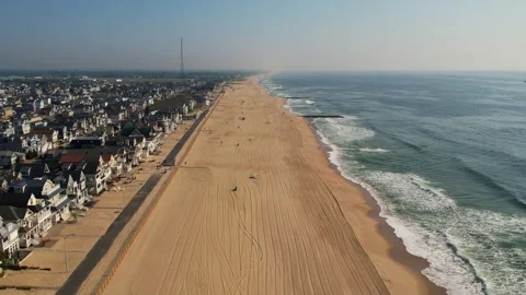 Manasquan Beach From a Drone Stock Footage 243127431