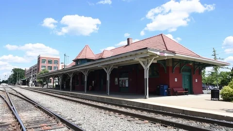 Manassas train station natural light shift Stock Footage 76646076