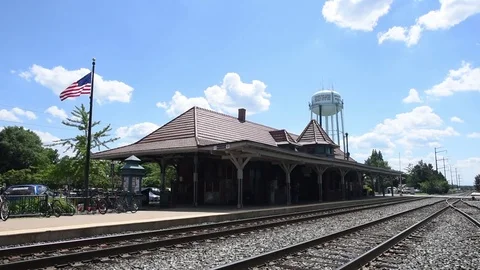 Manassas train station with people Stock Footage 76646058
