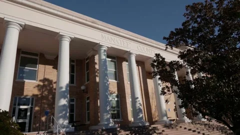 Manatee County Courthouse judicial system in Bradenton, Manatee County, Florida Video stock 328206432