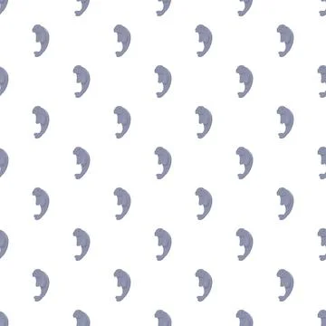 Manatee marine mammal seamless pattern repeating background Stock Illustration