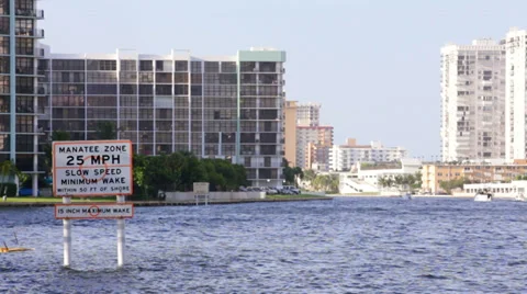 Manatee zone Hollywood Florida Stock Footage 29657314