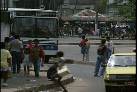 Manaus Bus Stop Traffic Stock Footage 11499632