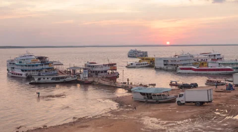 Manaus-Docks-Sunset Stock Footage 33871640