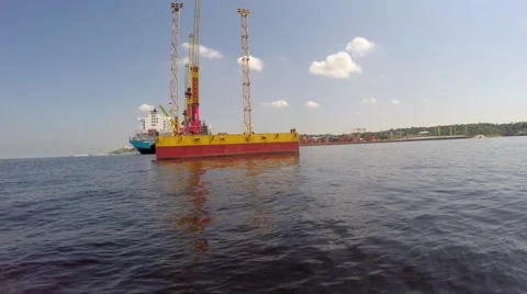 Manaus loading docks and containers, Brazil Stock Footage 54583666