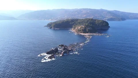 Manazuru Cape Mitsuishi Rocks Aerial Drone View Japan Stock Footage 329059005