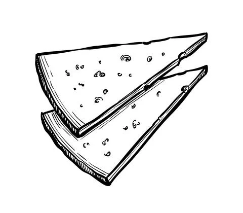 Manchego cheese slices. Stock Illustration