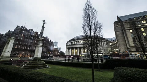 Manchester Architecture in the Rain Stock Footage 62912394