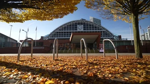 Manchester Central Convention Complex and autumn colours, Manchester, England Stock Footage 292702491
