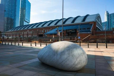 Manchester Central Convention Complex with Modern Skyscrapers Stock Photos