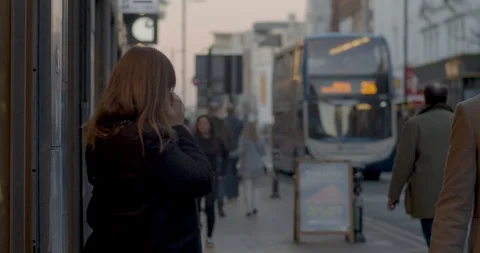 Manchester city centre . Spring in the evening Stock Footage 103706029