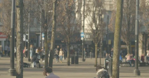 Manchester city centre . Spring Stock Footage 103706600
