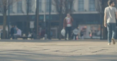 Manchester city centre . Spring Stock Footage 103706614