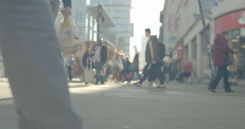 Manchester city centre . Spring winter Stock Footage 103704301