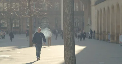 Manchester city centre . Spring winter Stock Footage 103704574