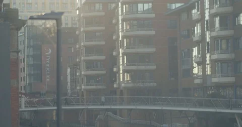 Manchester city centre . Spring winter Stock Footage 103705128
