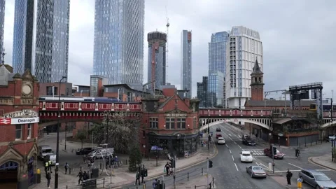 Manchester Deansgate Stock Footage 240745398