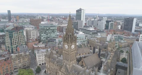 Manchester England aerial shot Stock Footage
