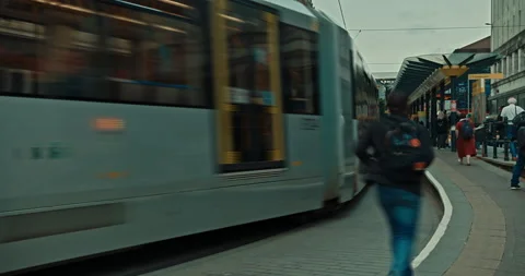 Manchester Tram Time-lapse Stock Footage 201149103