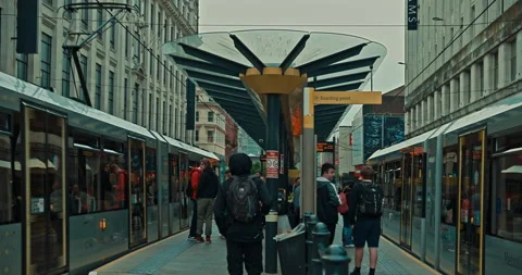 Manchester Trams Stock Footage 200819293
