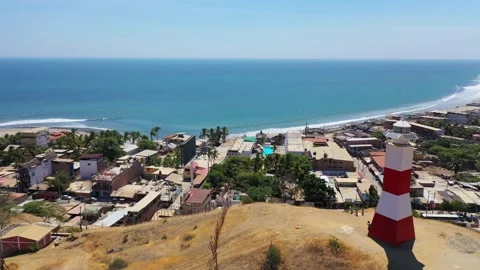 Mancora Piura panoramic view lighthouse 4k Video stock 219415965