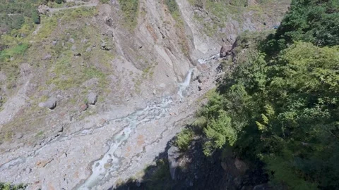 Mandakini River Flowing Through Rocky Valley on the Kedarnath Trek, Uttarakhand Stock Footage 325907629
