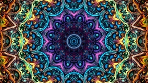 Mandala 2D Kaleidoscope 11 version Stock Footage 259554655