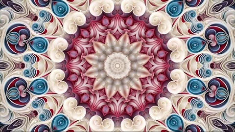 Mandala 2D Kaleidoscope 14 version Stock Footage 259554789