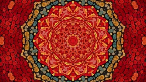 Mandala 2D Kaleidoscope 15 version Stock Footage 259554791