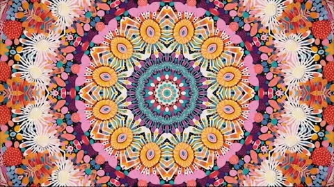 Mandala 2D Kaleidoscope 17 version Stock Footage 259555156