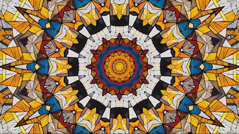 Mandala 2D Kaleidoscope 23 version Stock Footage 259555483
