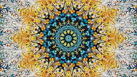 Mandala 2D Kaleidoscope 25 version Stock Footage 259555704