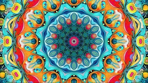Mandala 2D Kaleidoscope 6 version Stock-Footage 259554309