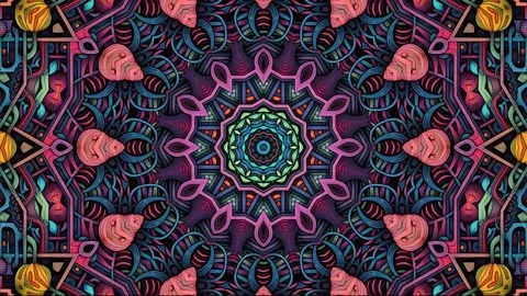 Mandala 2D Kaleidoscope 7version Stock Footage 259554479