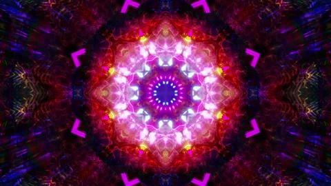 Mandala 3D Kaleidoscope seamless loop Psychedelic Stock Footage 171632612