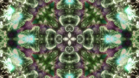 Mandala 3D Kaleidoscope seamless loop Psychedelic Trippy Futuristic Stock Footage 238441864