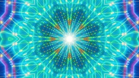 Mandala 3D Kaleidoscope seamless loop Psychedelic Stock Footage 260708835